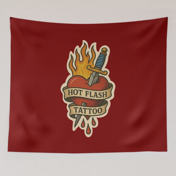 Item preview, Hot flash, heart, tattoo designed and sold by hotflashtattoo.