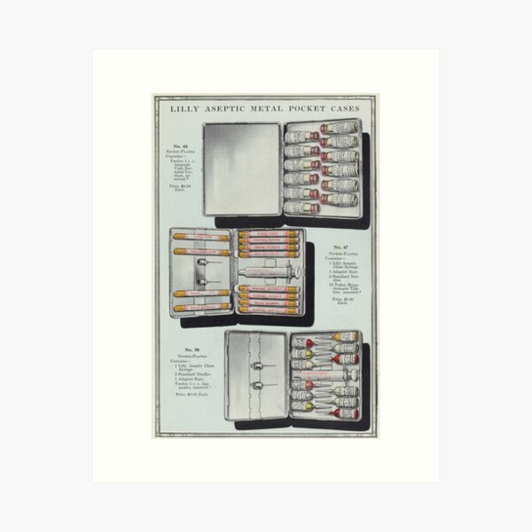 Item preview, Vintage Lilly Aseptic Metal Pocket Cases – Medical Supply Illustration designed and sold by InnerCitadel.