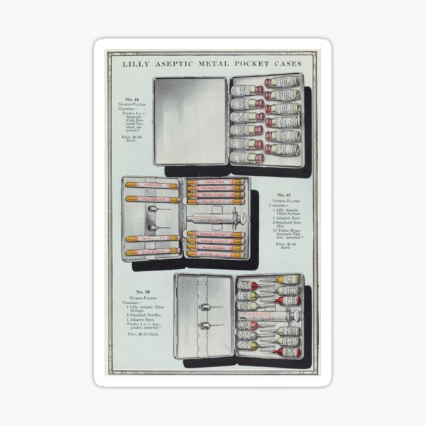 Item preview, Vintage Lilly Aseptic Metal Pocket Cases – Medical Supply Illustration designed and sold by InnerCitadel.
