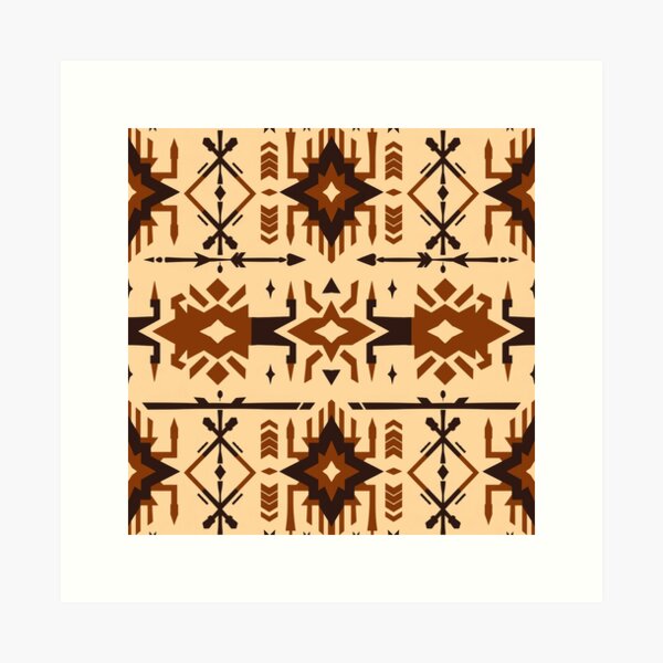 Aperçu de l'œuvre Motif ethnique inspiré des cultures amérindiennes créée et vendue par Ink-Studi0.