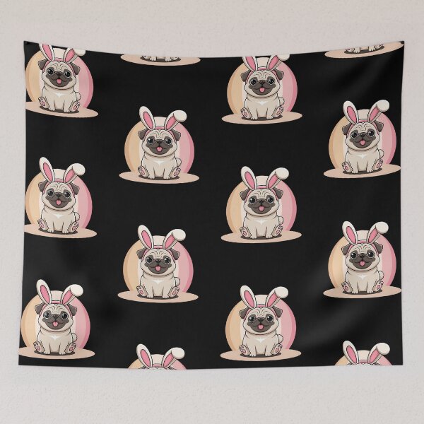 Item preview, Easter Puggy Bunny designed and sold by MartaDreamCraft ⭐⭐⭐⭐⭐.