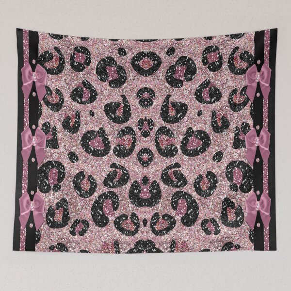 Item preview, Pink and Black Leopard Print with Bows and Jewels designed and sold by Lee Hiller Designs.