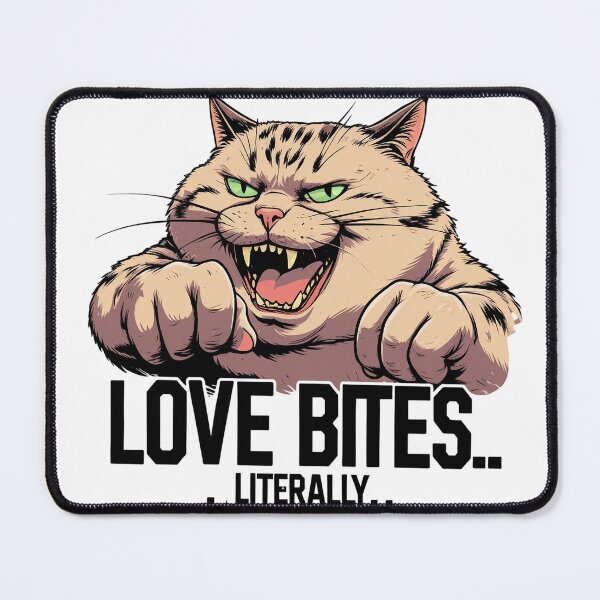 Item preview, Love Bites... Literally – Angry Cat Funny Design designed and sold by DigitalColorInk.