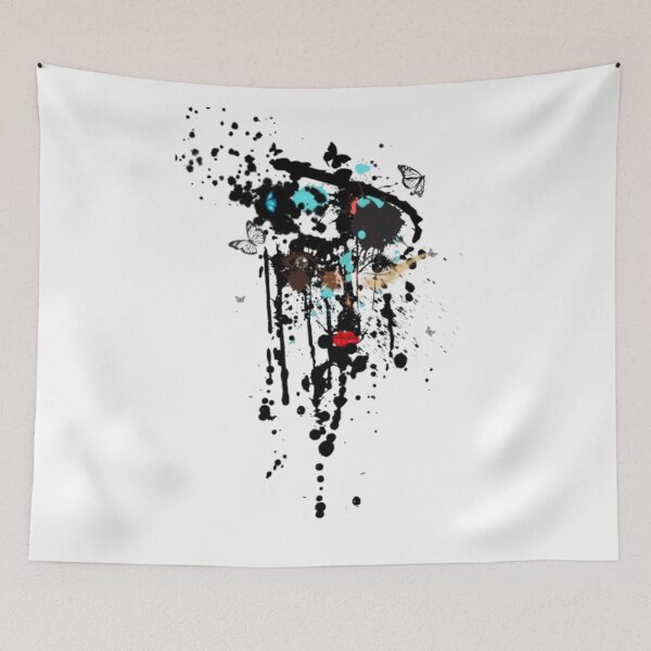 Artikelvorschau, Abstrakte Gesichts-Splash-Art mit Schmetterlingen❤️ entworfen und verkauft von Art With Impact – Statement Art & Apparel for Deep Thinkers.