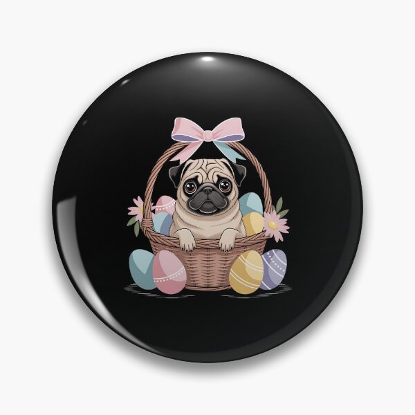 Item preview, Easter Puggy in basket  designed and sold by MartaDreamCraft ⭐⭐⭐⭐⭐.