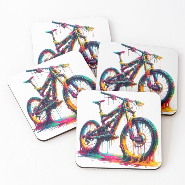 Item preview, Vibrant Mountain Bike with Colourful Drips designed and sold by StyleTee11.