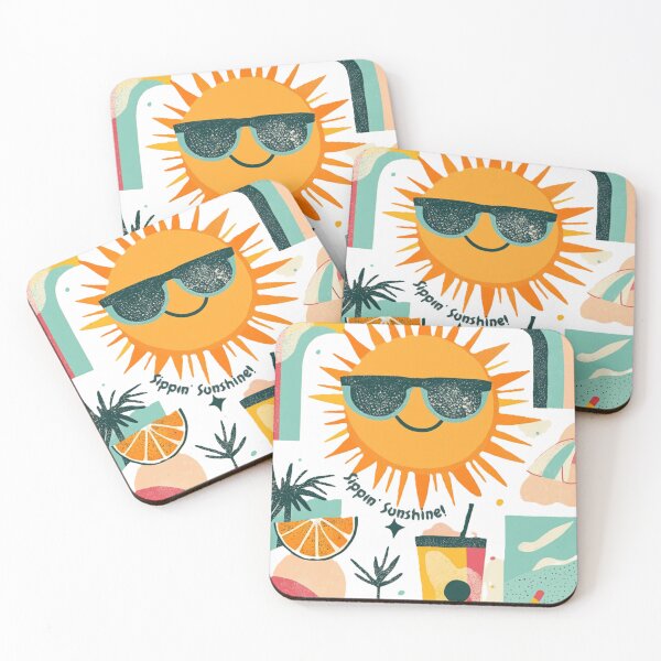 Item preview, Sippin Sunshine Retro Summer Collage – Cute Gen Z T-Shirt, Nostalgic Sticker with Summer Vibes Design designed and sold by Zentuary.