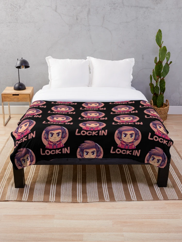 Thumbnail 1 of 6, Throw Blanket, Lock In | Pro Gamer | Streamer designed and sold by InkredibleZ.
