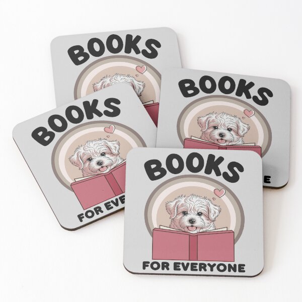 Item preview, Books are for everyone. Cute maltese puppy reading (black font) designed and sold by MySciPic.