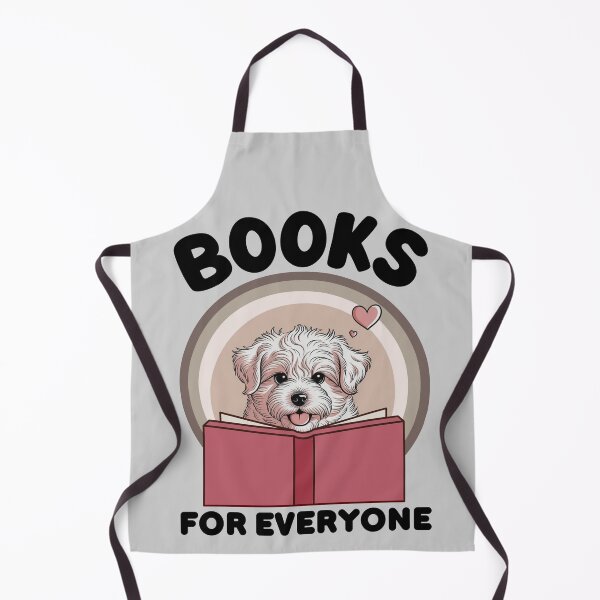 Item preview, Books are for everyone. Cute maltese puppy reading (black font) designed and sold by MySciPic.