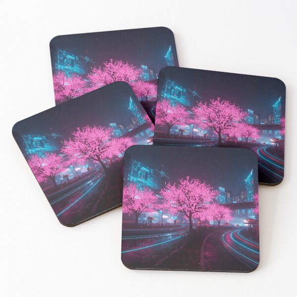 Item preview, Neon Sakura – Cyberpunk Cherry Blossom designed and sold by Simple_Lines2025.