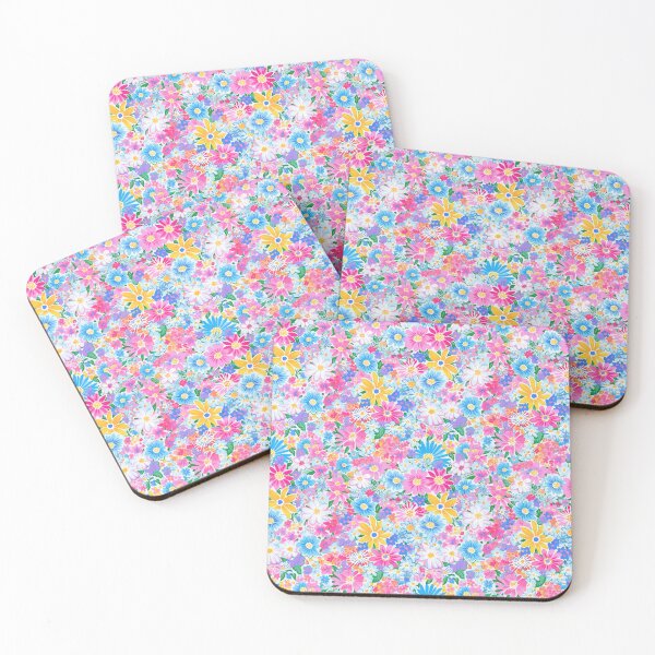 Item preview, blue purple pink vibrant floral pattern designed and sold by PoppyLaneStudio.