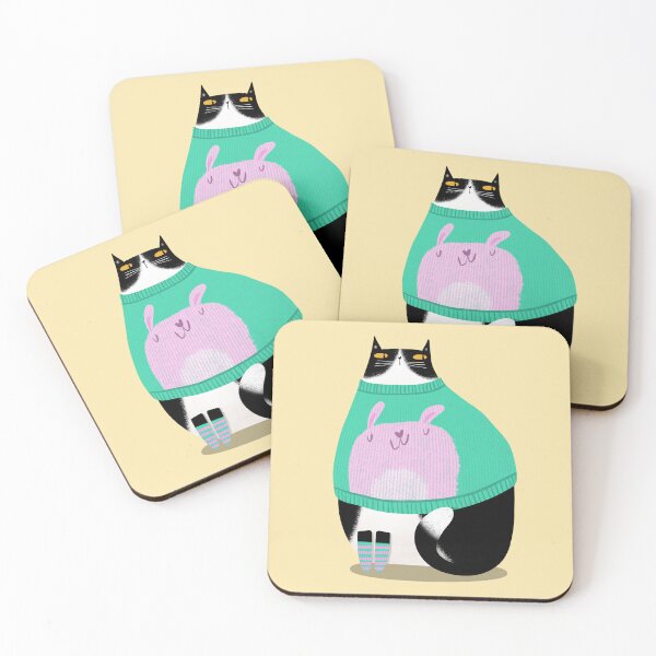 Item preview, Tuxedo Cat in Bunny Sweater designed and sold by poket.piktures.