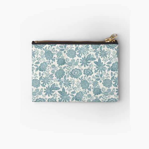 Item preview, Blue woodblock floral designed and sold by Cheekyleopard.