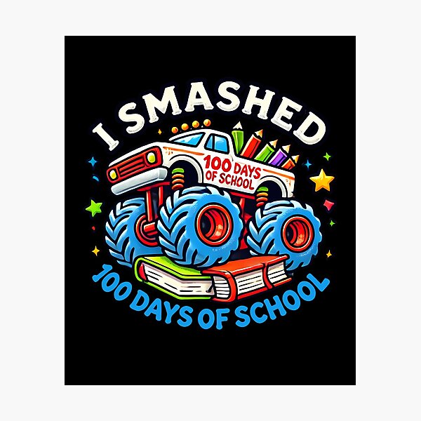 Item preview, 100 Days of School Monster Truck 100th Day of School Design designed and sold by Promise7Land.