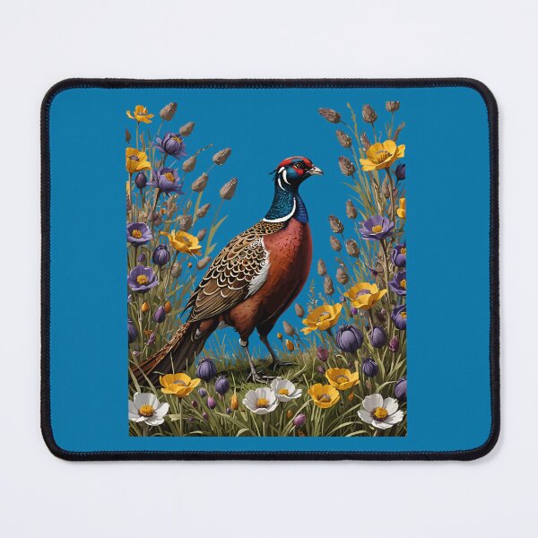 Item preview, Ring-necked Pheasant and Grassland Wildflowers designed and sold by taiche.