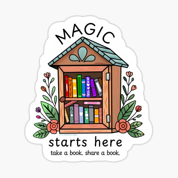 Item preview, Magic Starts Here – Little Free Library Design designed and sold by EnchantedGremlinLoot.