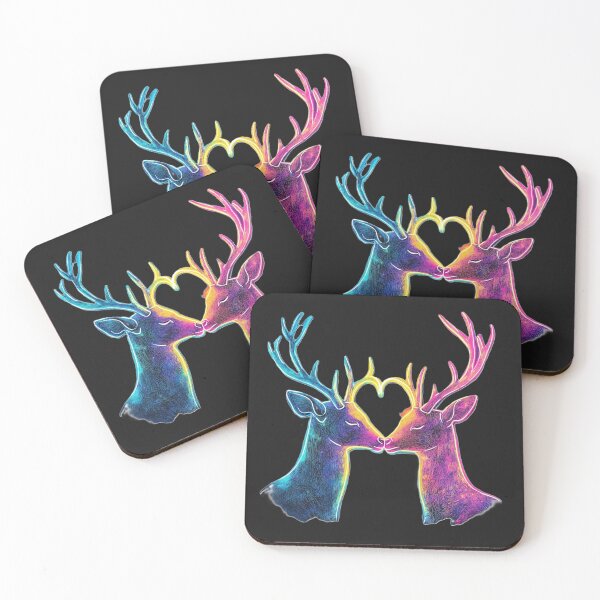 Item preview, Neon Deer Heart Rainbow Glow – Magical Phone Case, Aesthetic Sticker with Glowing Deer Art designed and sold by Zentuary.