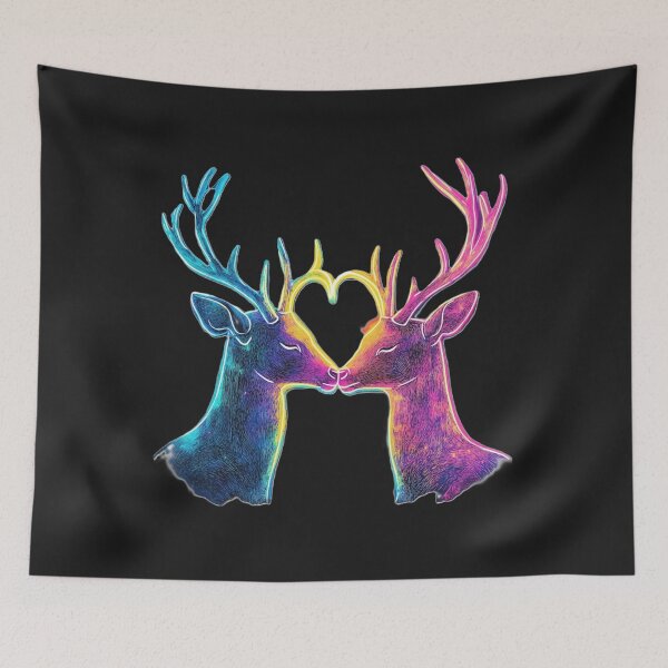 Item preview, Neon Deer Heart Rainbow Glow – Magical Phone Case, Aesthetic Sticker with Glowing Deer Art designed and sold by Zentuary.