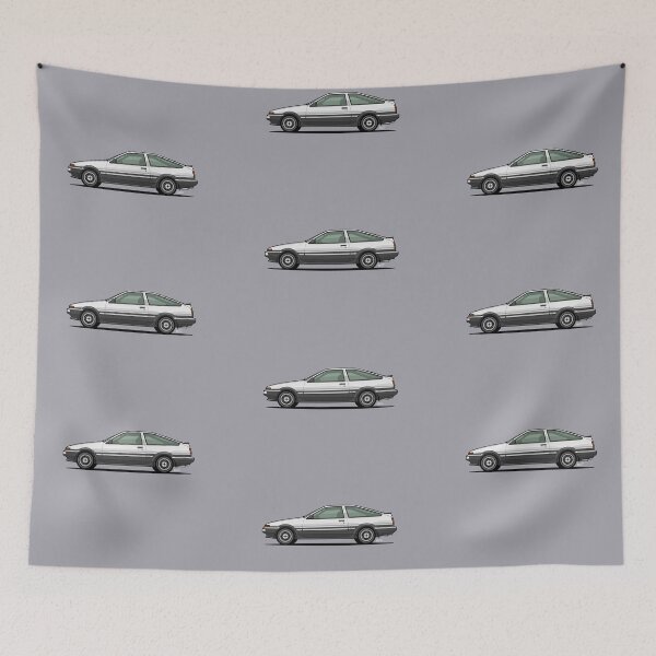 Item preview, AE86 Trueno sports car Single Illustration - white and black designed and sold by RJWautographics.