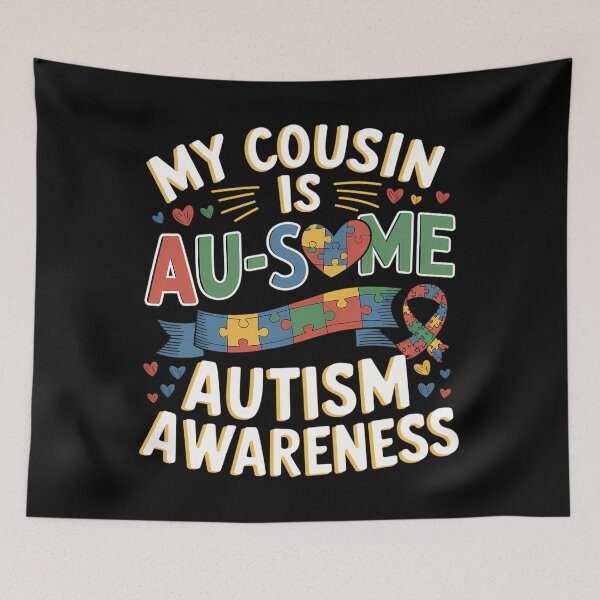 Item preview, My Cousin is Awesome Autism Awareness Blue Month designed and sold by savrmiller.