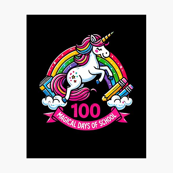 Item preview, 100th Day of School Unicorn 100 Magical Days Design designed and sold by Promise7Land.