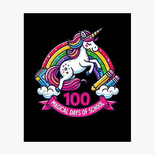 Item preview, 100th Day of School Unicorn 100 Magical Days Design designed and sold by Promise7Land.