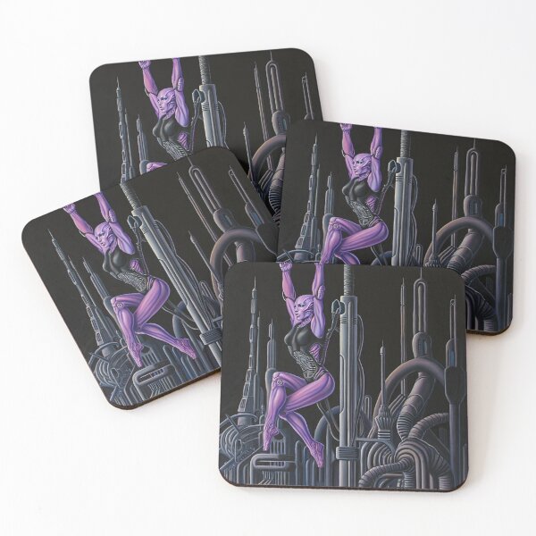 Item preview,  Biomechanical hot sexy Alien woman Gothic heavy metal landscape art designed and sold by Vintage Designs +.