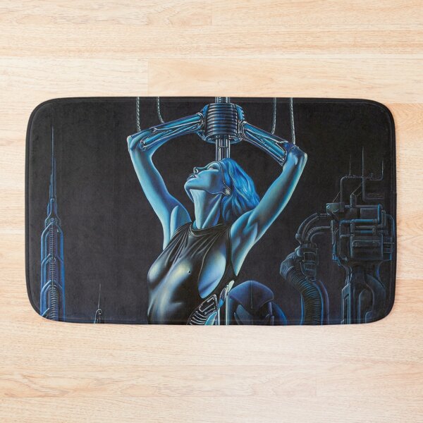 Item preview, Biomechanical hot sexy blue Alien woman Gothic heavy metal landscape art designed and sold by Vintage Designs +.