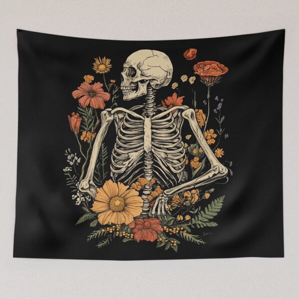Item preview, Gothic Floral Skeleton  designed and sold by HollywoodInked.