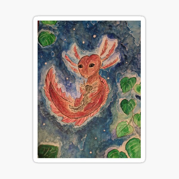 Aperçu de l'œuvre Axolotl sous l'eau créée et vendue par Inner-child-art.