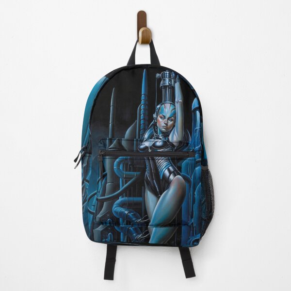 Item preview,  Biomechanical hot sexy blue Alien woman Gothic heavy metal landscape art designed and sold by Vintage Designs +.