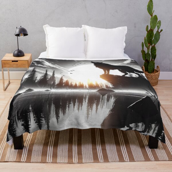 Item preview, Wolf Reflection and Sunset, Ai Generated Art designed and sold by ACC .