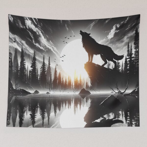 Item preview, Wolf Reflection and Sunset, Ai Generated Art  designed and sold by ACC .