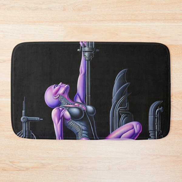 Item preview, Biomechanical hot sexy blue Alien woman Gothic heavy metal landscape art designed and sold by Vintage Designs +.