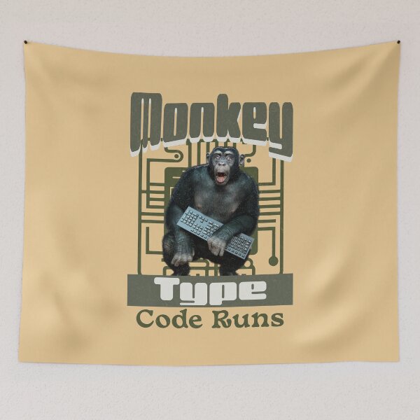 Item preview, Monkey Type, Code Runs Funny Full-Stack Developer Software Engineer designed and sold by Vac1.