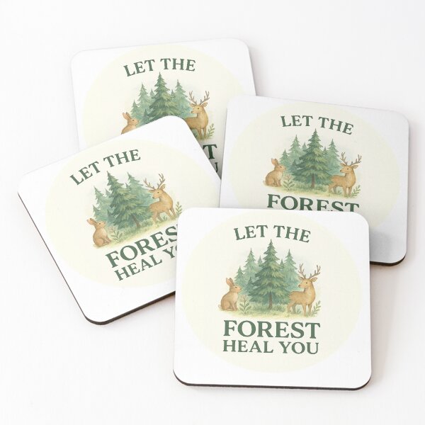 Item preview, Let the Forest Heal You – Peaceful Rabbit, Deer & Pine Trees Design designed and sold by MTeesGA.