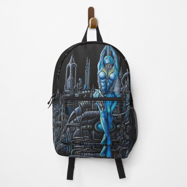 Item preview,  Biomechanical hot sexy blue Alien woman Gothic heavy metal landscape art designed and sold by Vintage Designs +.