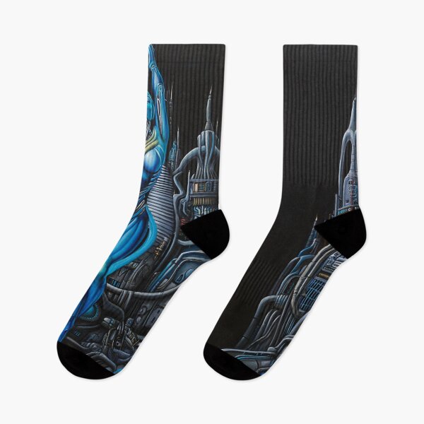 Item preview,  Biomechanical hot sexy blue Alien woman Gothic heavy metal landscape art designed and sold by Vintage Designs +.