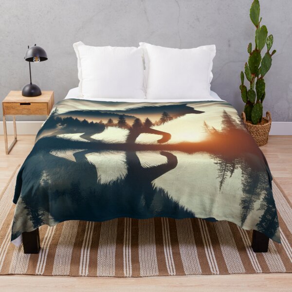 Item preview, Wolf Reflection and Sunset, Ai Generated Art designed and sold by ACC .