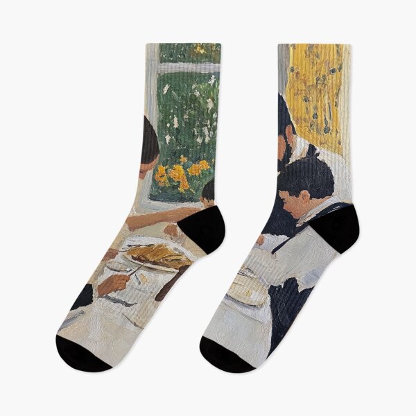 Item preview, Family at dinner | Post-impressionist painting style designed and sold by ComicsFactory.