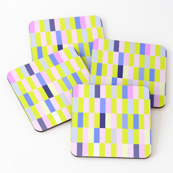 Item preview, Vibrant Neon Pop Geometric Stripes - Noen Yellow Pink Lilac Electric Navy Purple designed and sold by wild.geranium.design.