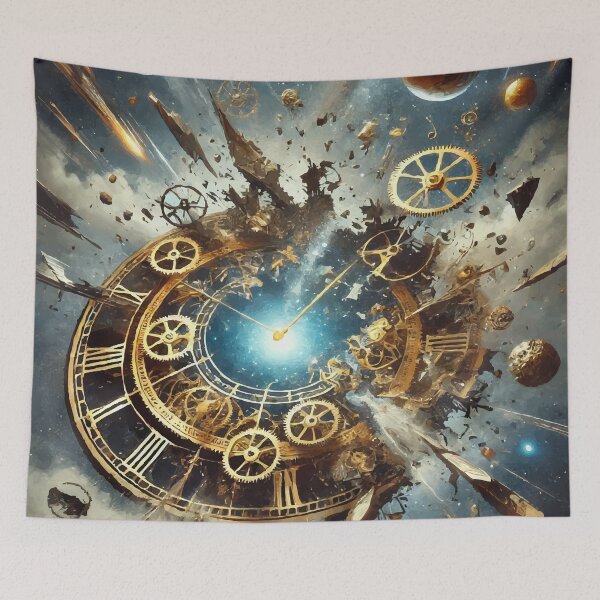 Item preview, Cosmic Clock Collapse: The Shattering of Time and Space designed and sold by AbstractAnom.