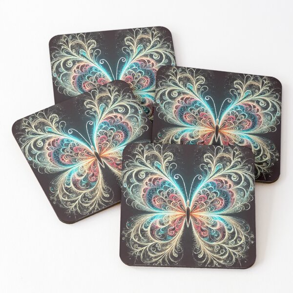 Item preview, Fractal Butterfly: A Neon Symphony of Infinite Patterns designed and sold by AbstractAnom.
