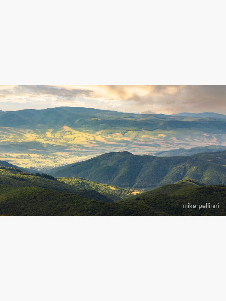 Thumbnail 3 of 3, Sticker, sun lit valley in afternoon designed and sold by mike-pellinni.