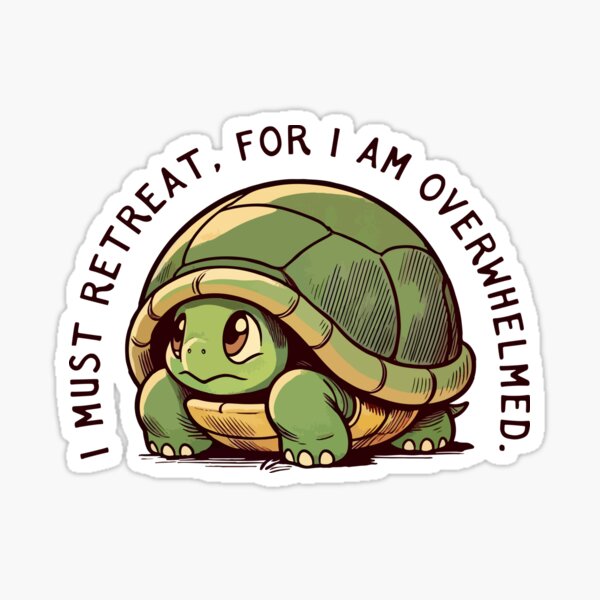 Item preview, Overwhelmed Introvert Turtle designed and sold by Rad Yellow & Blue.