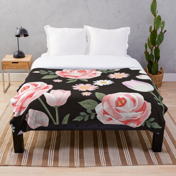 Item preview, Elegant floral design on black background designed and sold by Ink-Studi0.