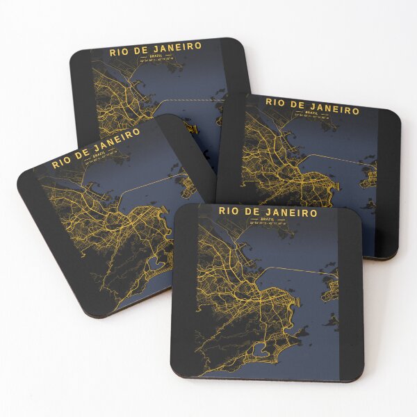 Item preview, Rio de Janeiro Golden Map designed and sold by My Digital Mind.