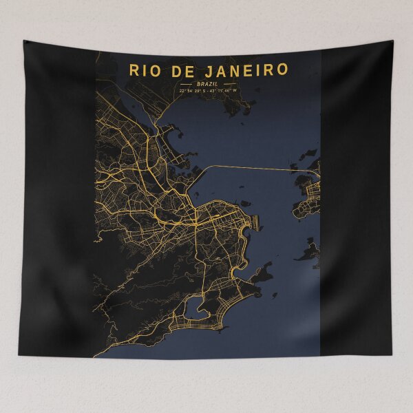 Item preview, Rio de Janeiro Golden Map designed and sold by My Digital Mind.