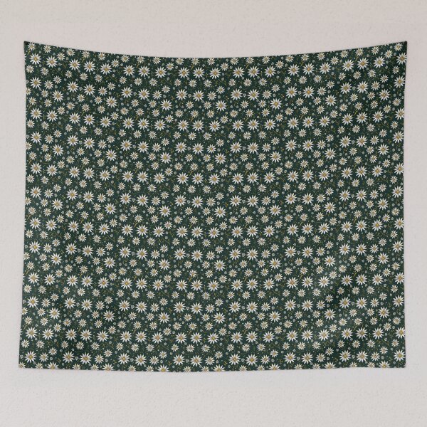 Item preview, white and yellow edelweiss on dark background designed and sold by PoppyLaneStudio.